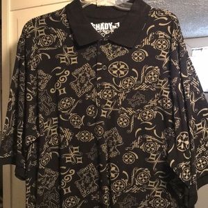 black designed collared shirt